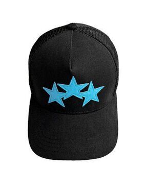 AMIRI Black Trucker Cap with Blue Star Patch
